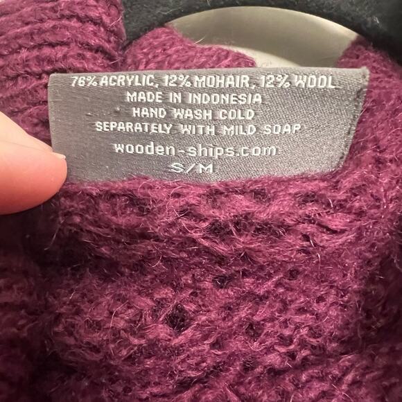 Wooden Ships Purple Cowl Neck Knit Sweater Dress Size S/M - Picture 4 of 6